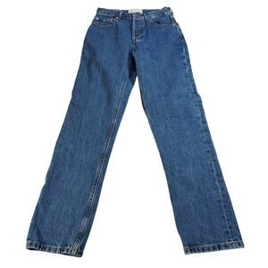 Everlane womens medium wash 90s cheeky jeans. Size 23R. Button fly. Straight leg